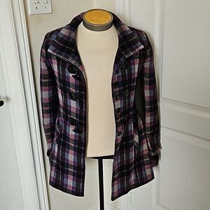 Women's Spring Jacket With Toggle Buttons Purple/ Black Size Small